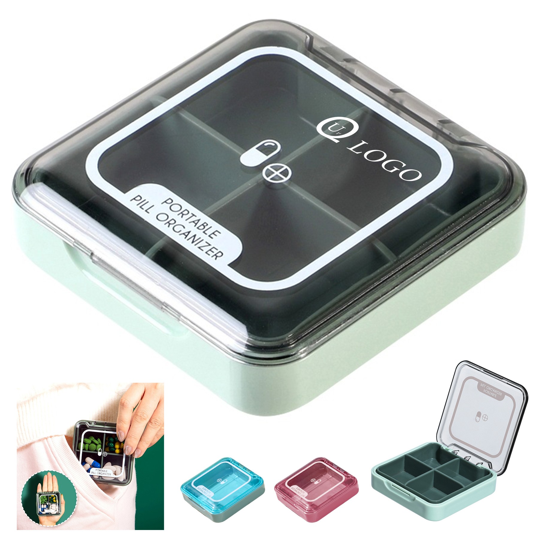 4 Compartments Pill Case 2