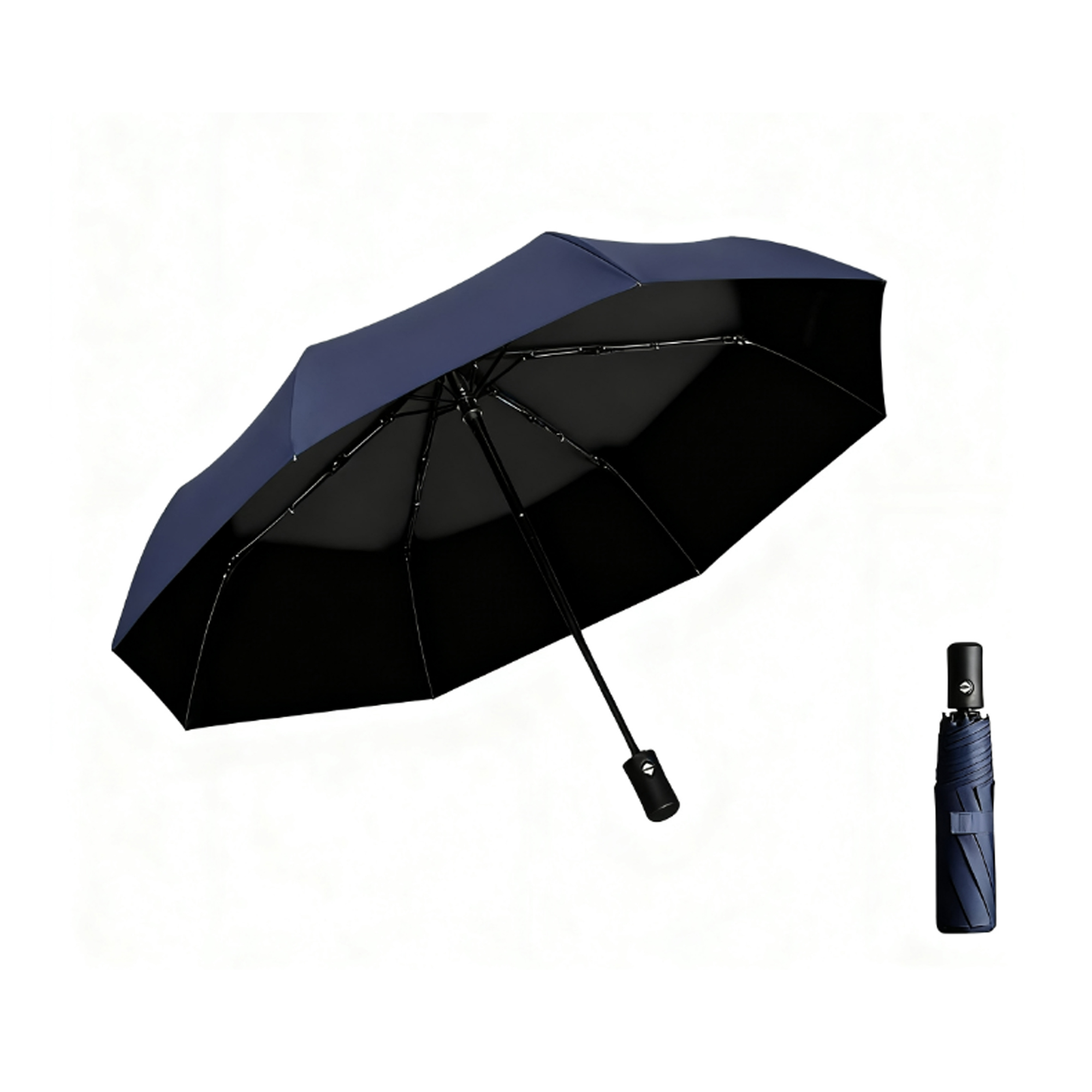 Automatic Folding Umbrella With Eight Fiberglass Ribs Dual Layer Canopy 5