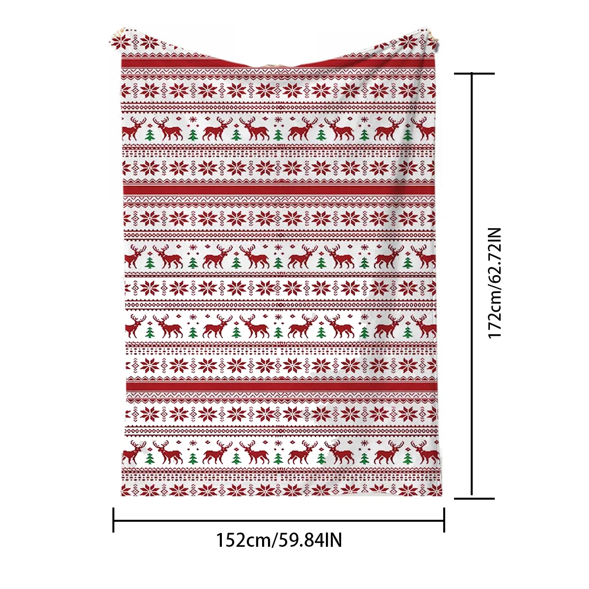 Double-Layer Sherpa Fleece Holiday Throw Blanket 2
