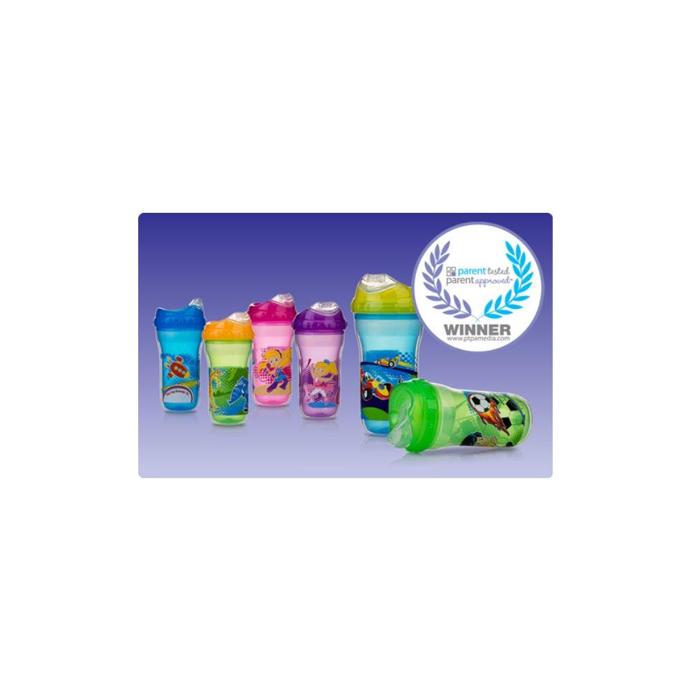 Nuby No Spill Insulated Sipper Cups - Assorted Designs 9 oz 2