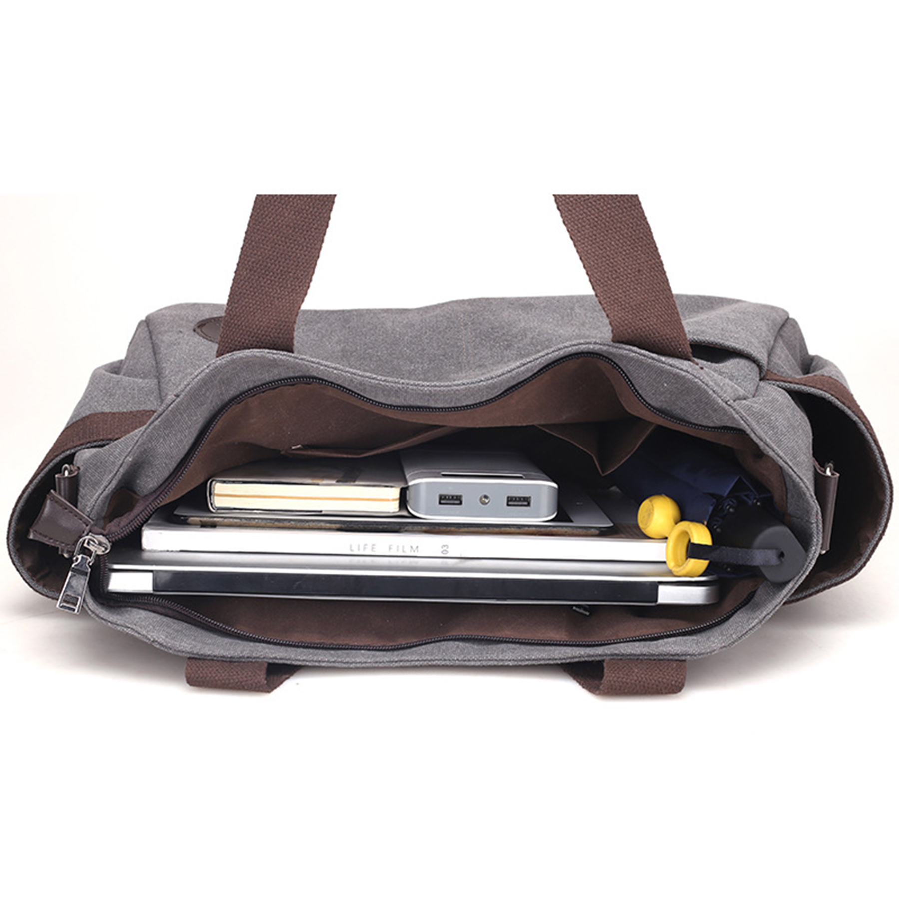 Big Canvas Tote top Handle bag for Work School Travel Business, custom tote bag with logo imprint 5