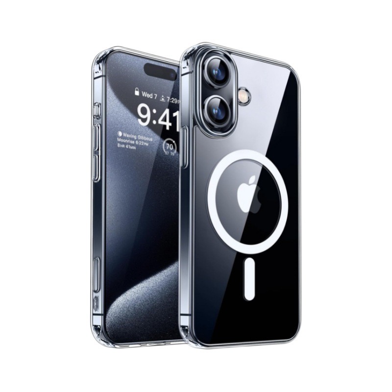 iPhone 16Clear Magnetic Charging Case w/TPU Bumpers 2