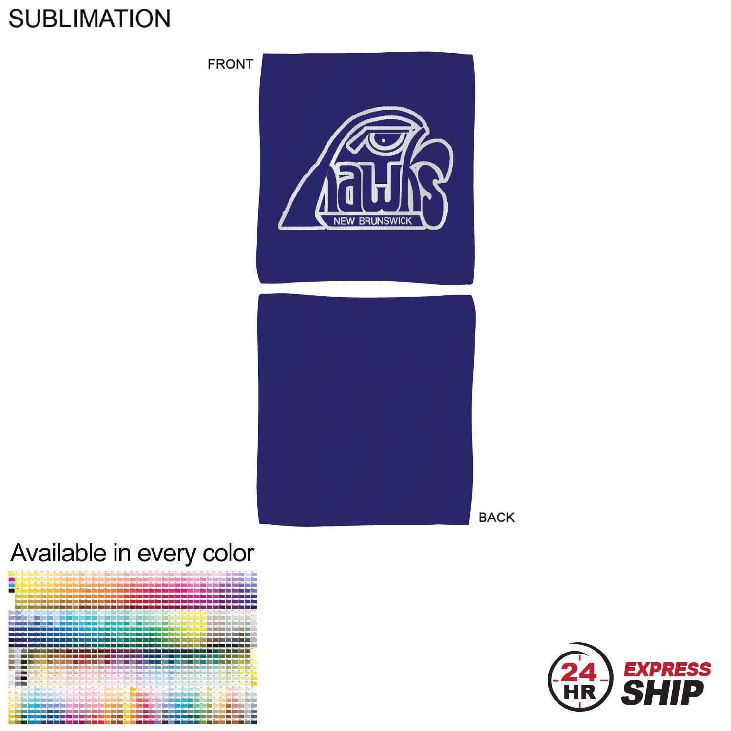 24 Hr Express Ship - Colored Microfiber Dri-Lite Terry Fan, Cheering, Skate Towel, 12x12, Sublimated 9
