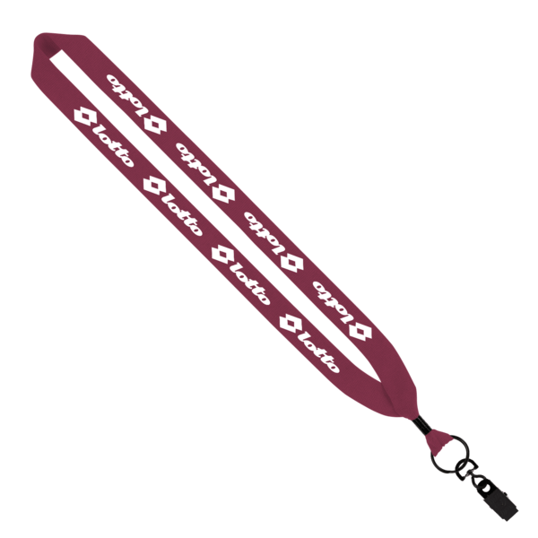 1" Cotton Lanyard with Metal Crimp & Metal Bulldog Clip 20