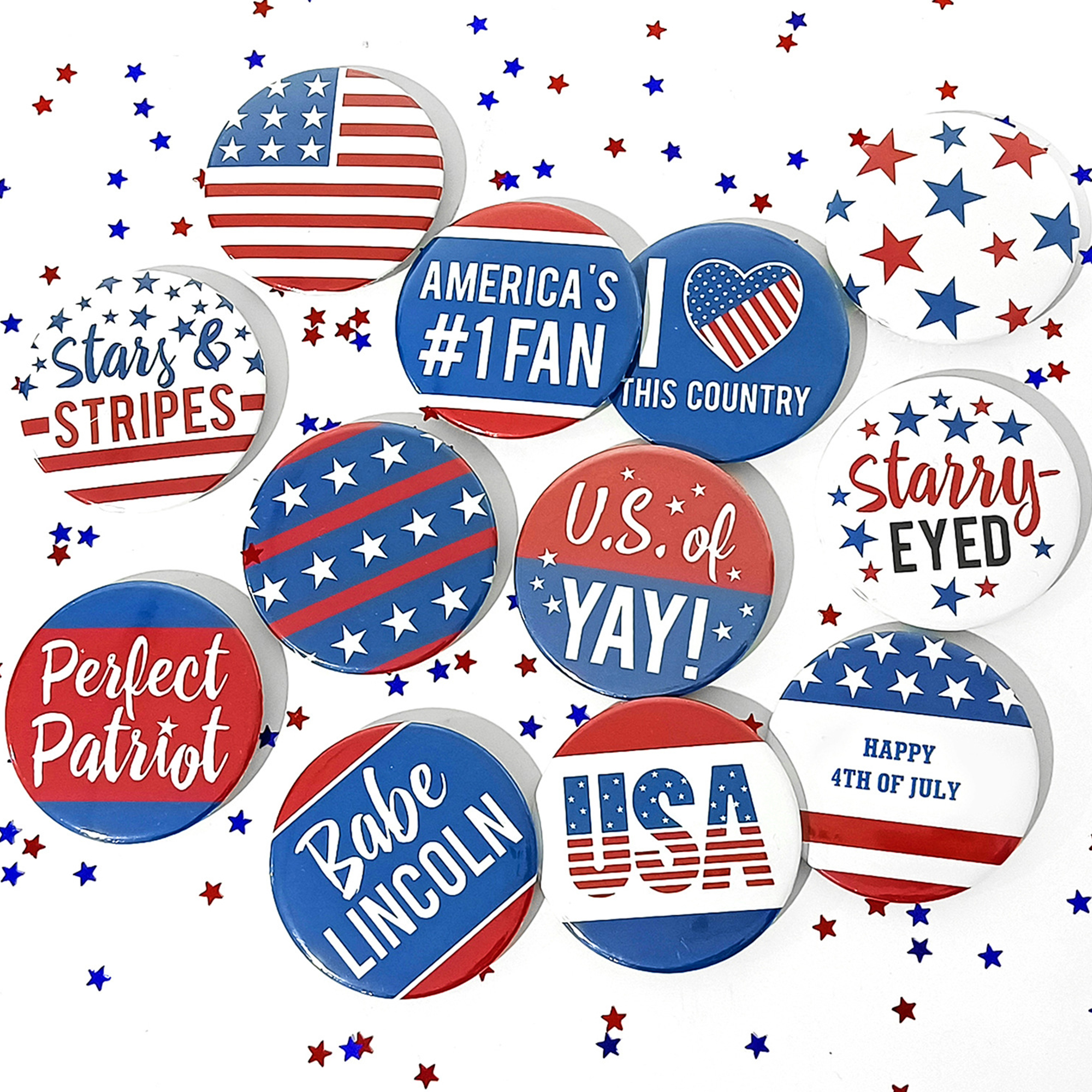 July 4th Festival Round Button Badge 4