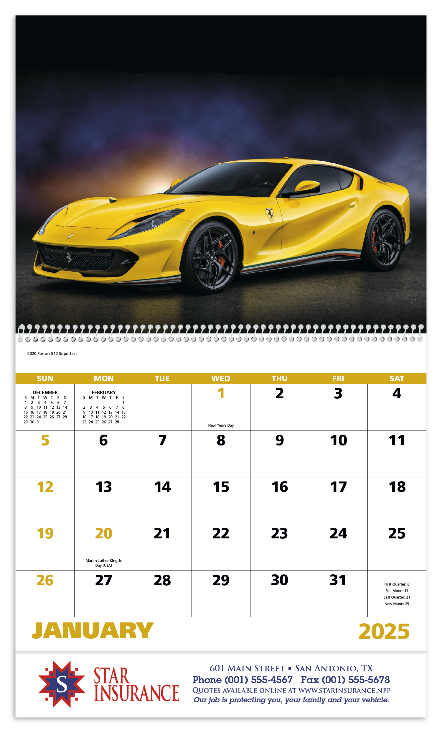 Good Value™ Exotic Sports Cars - Spiral Calendar 12