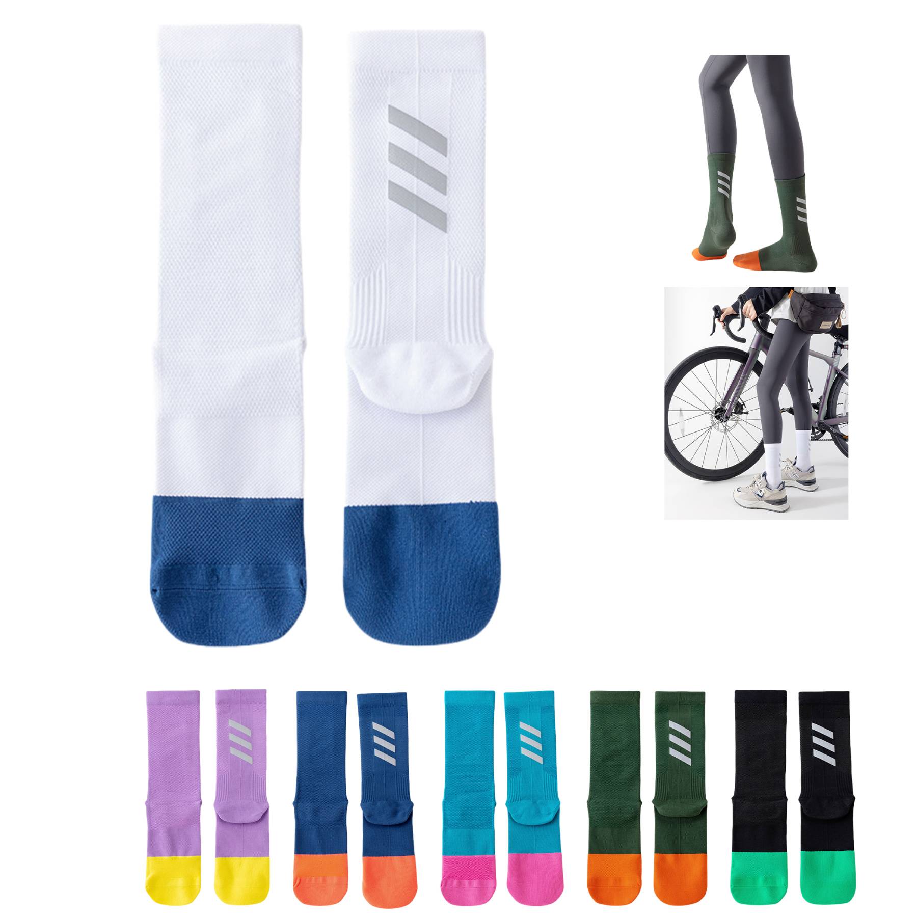 Night Reflective Riding Socks Lycra 8