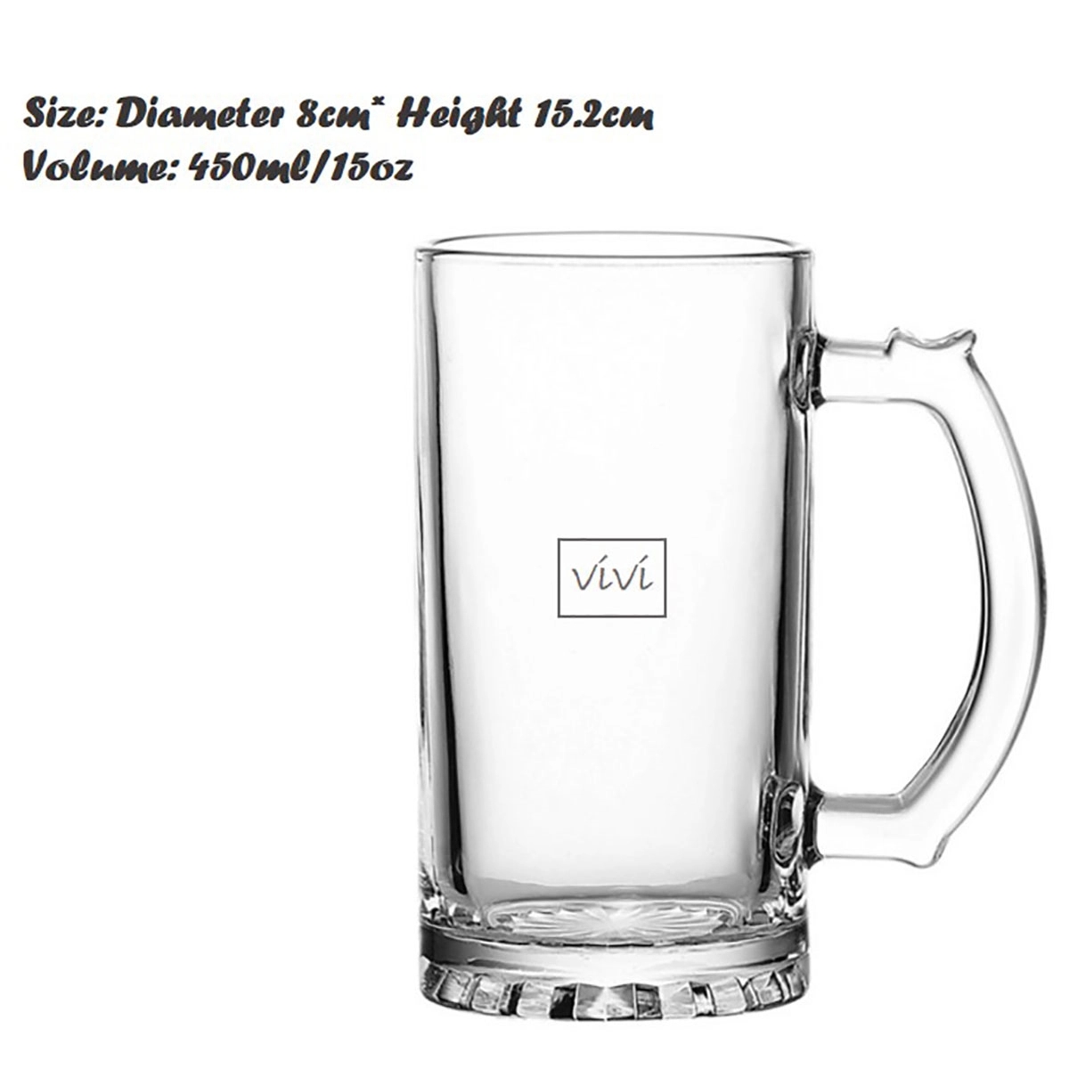 15.2Oz Downtown Pub Glass Beer Mugs With Handle 2