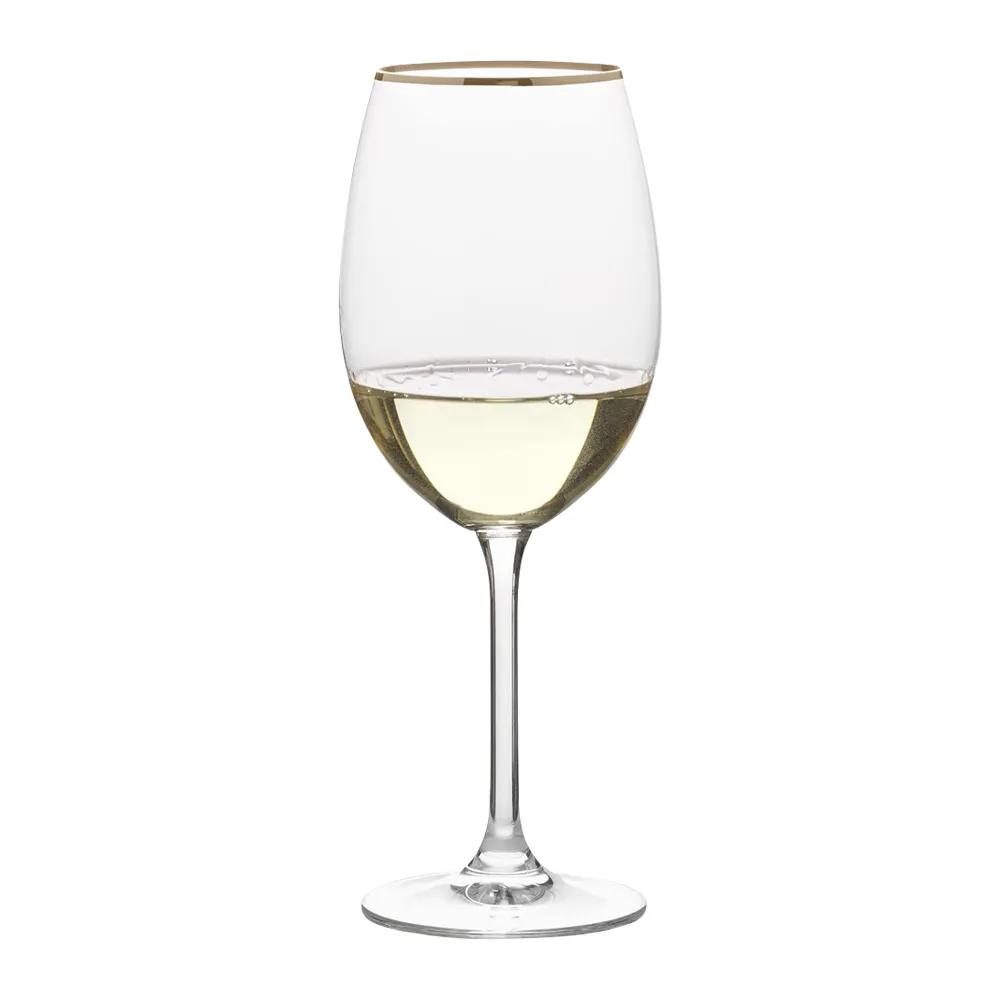 16oz. Gold Rimmed White Wine Glass 5