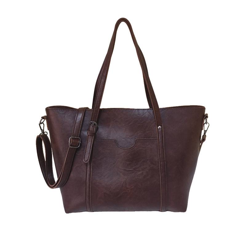Large-Capacity Vintage Pu Leather Tote Bag 3