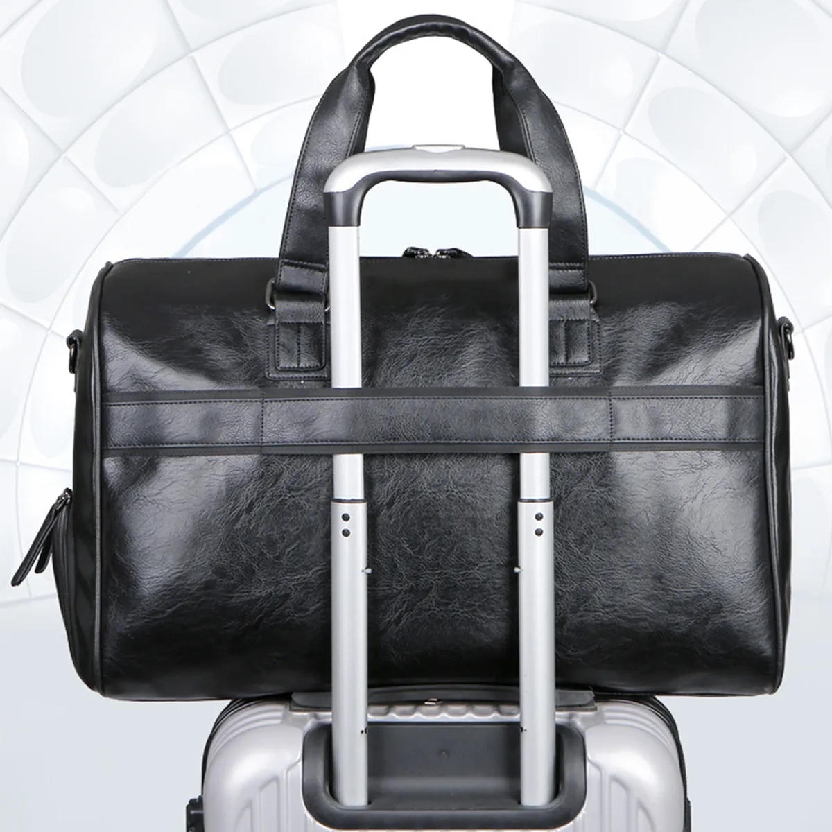 13'' PU Leather Gym Duffel Bag With Dry Wet Separation 6