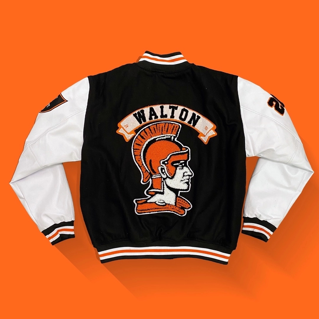 Vegan Leather and Wool Varsity Letterman Jacket 10