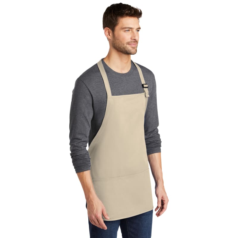 Port Authority Medium-Length Apron With Pouch Pockets. 36