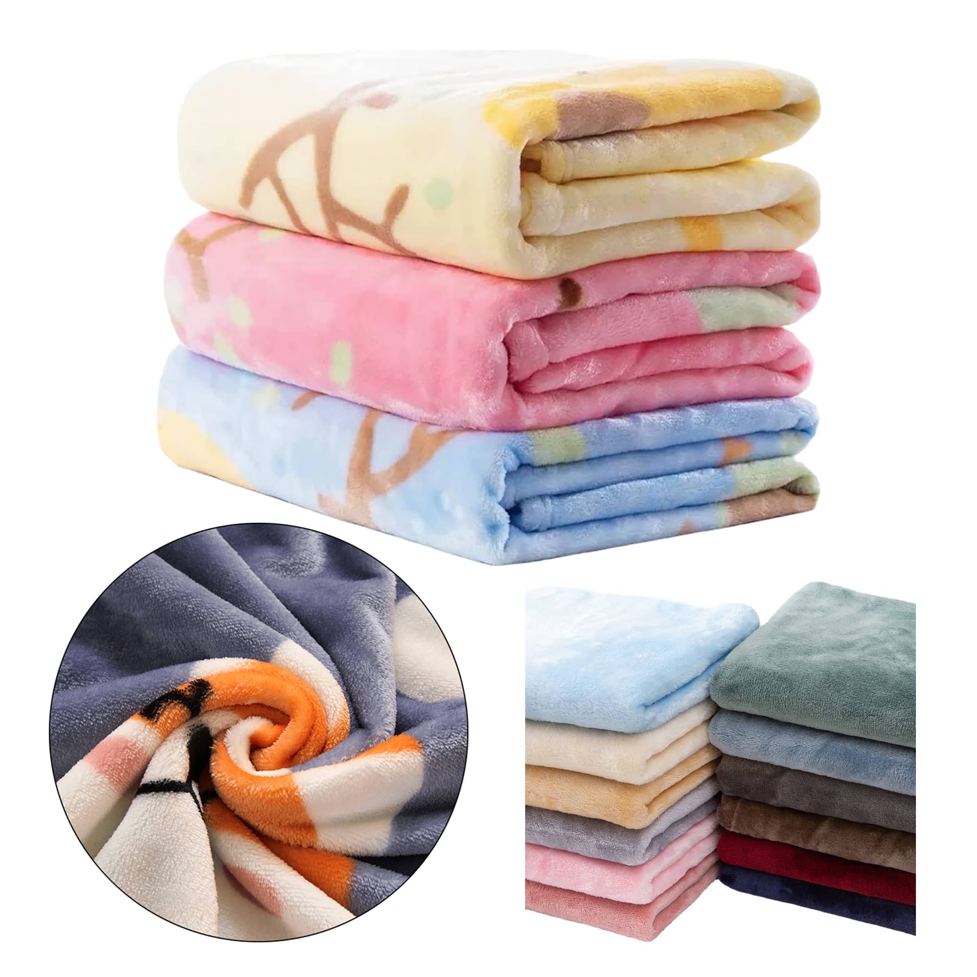 Versatile Fleece Throw Blanket Mul Sizes Avail 2