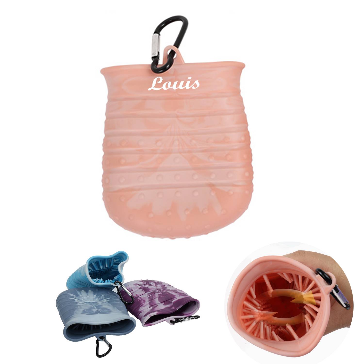 Soft Rubber Pet Paw Cleaner & Pet-Hair Bursh 3