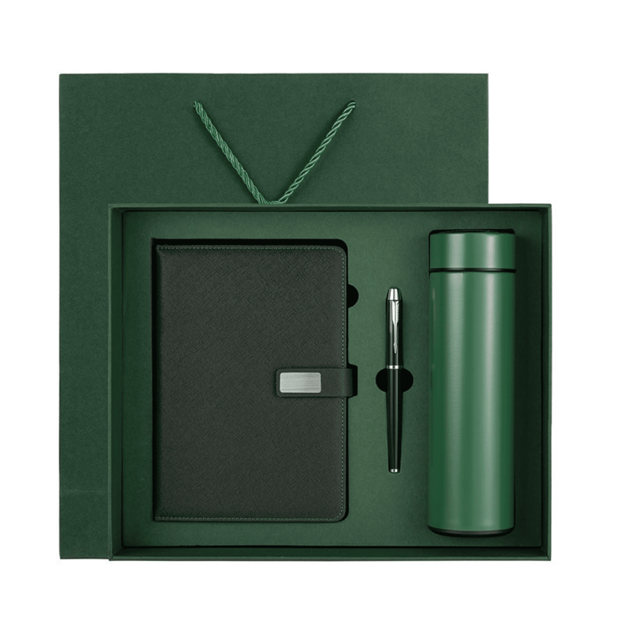 MOQ 25 Faux Leather A5 Notebook & Thermos Gift Set 6
