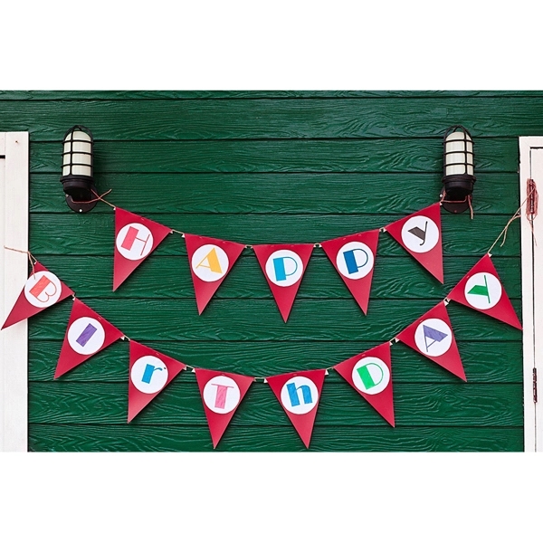 Custom Laminated Paper Streamer with 9" x 12" Pennants 1