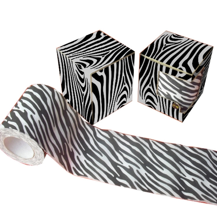 Custom Black And White Stripes Printed Toilet Paper 4