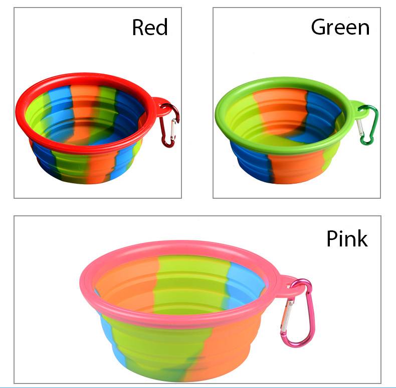 Folding Camouflage Pet Dog And Cat Silicone Bowl 4