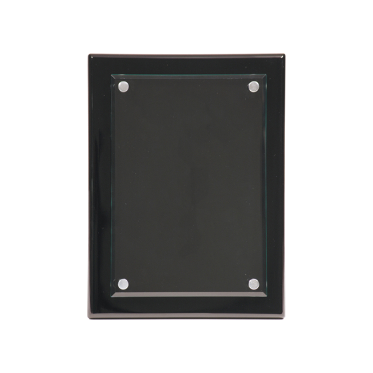 9" x 12" Black Piano Finish Floating Glass Plaque 2