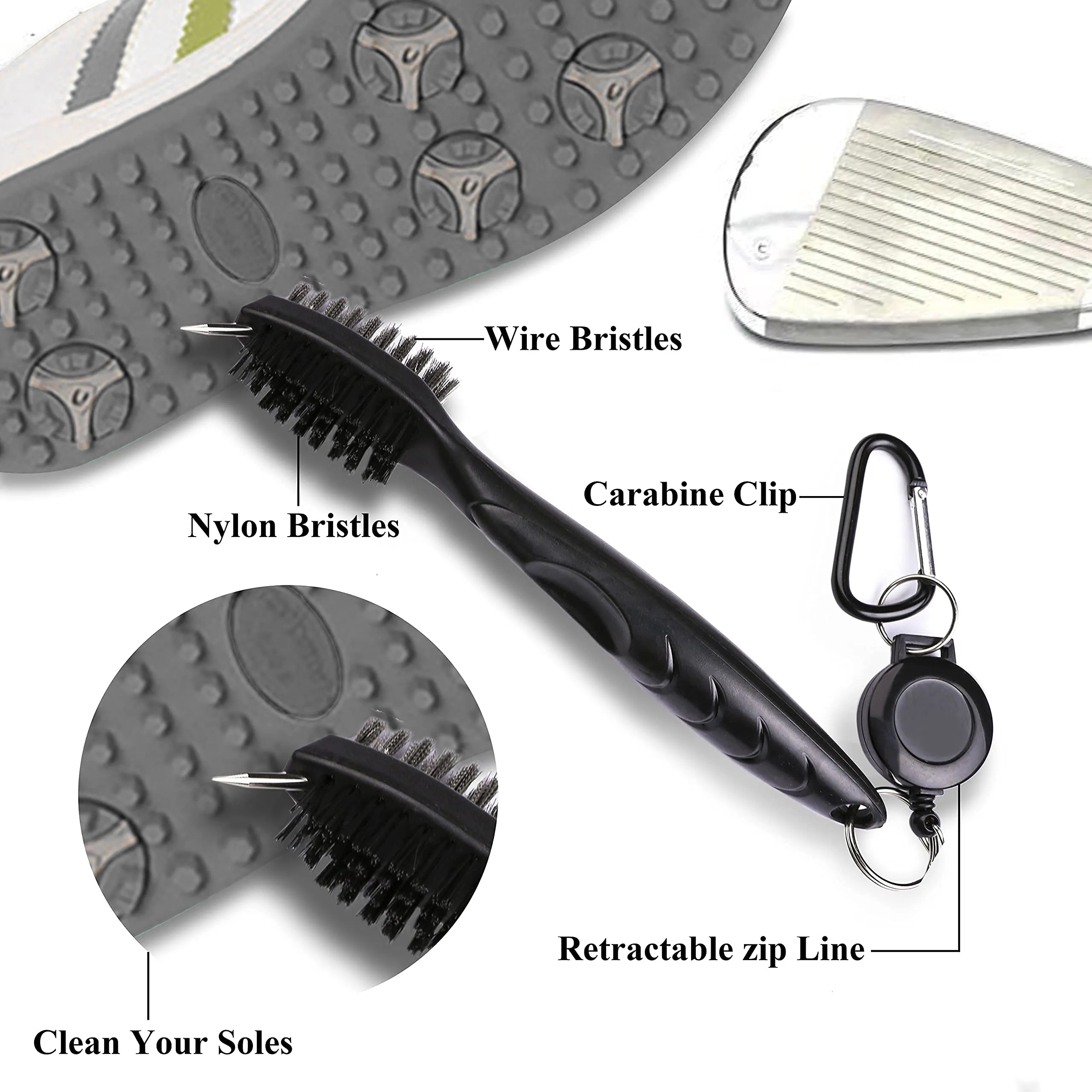 Golf Tool Kit- Towel Groove Cleaner Brush Divot 4