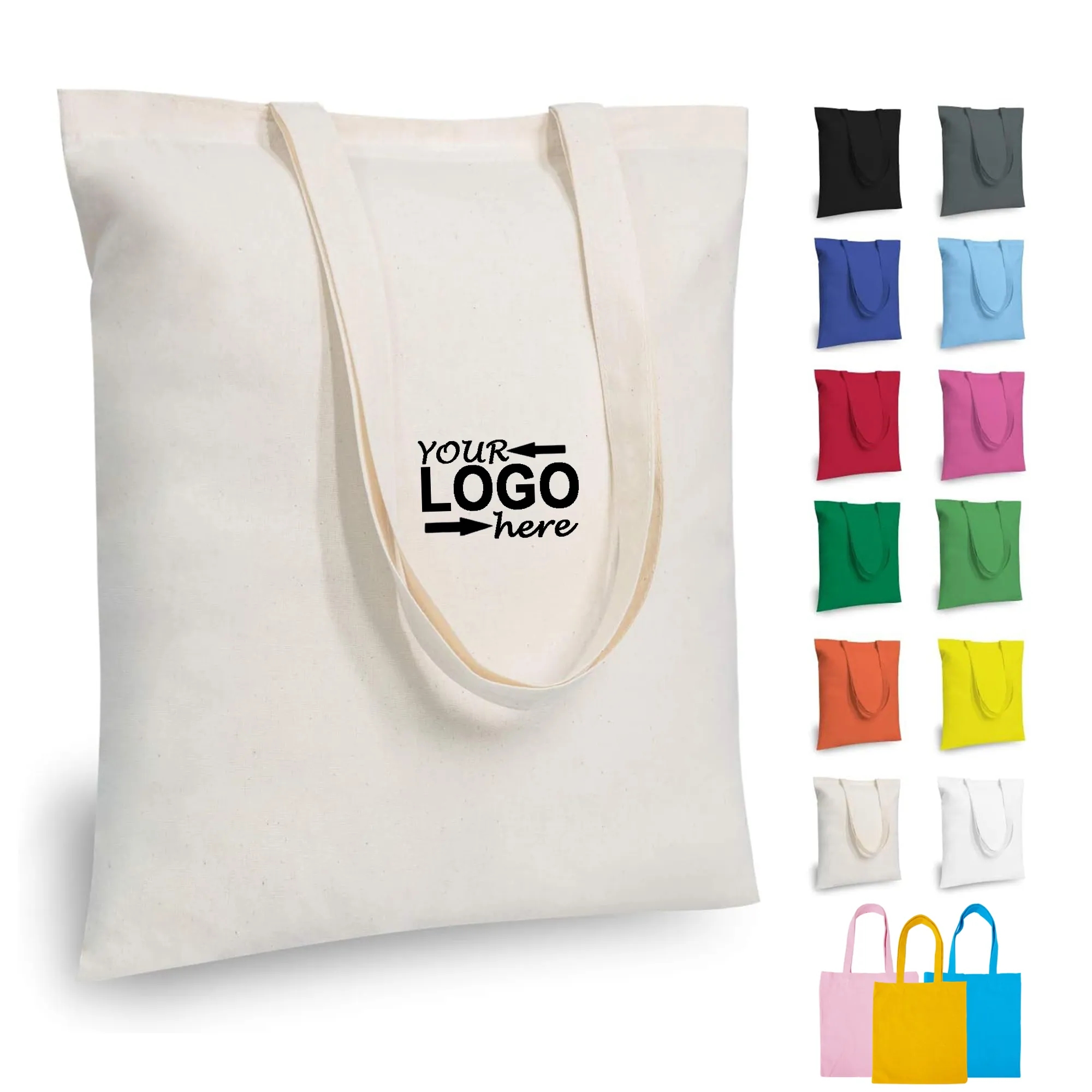 Natural Cotton Tote Bag, custom tote bag with logo imprint 2