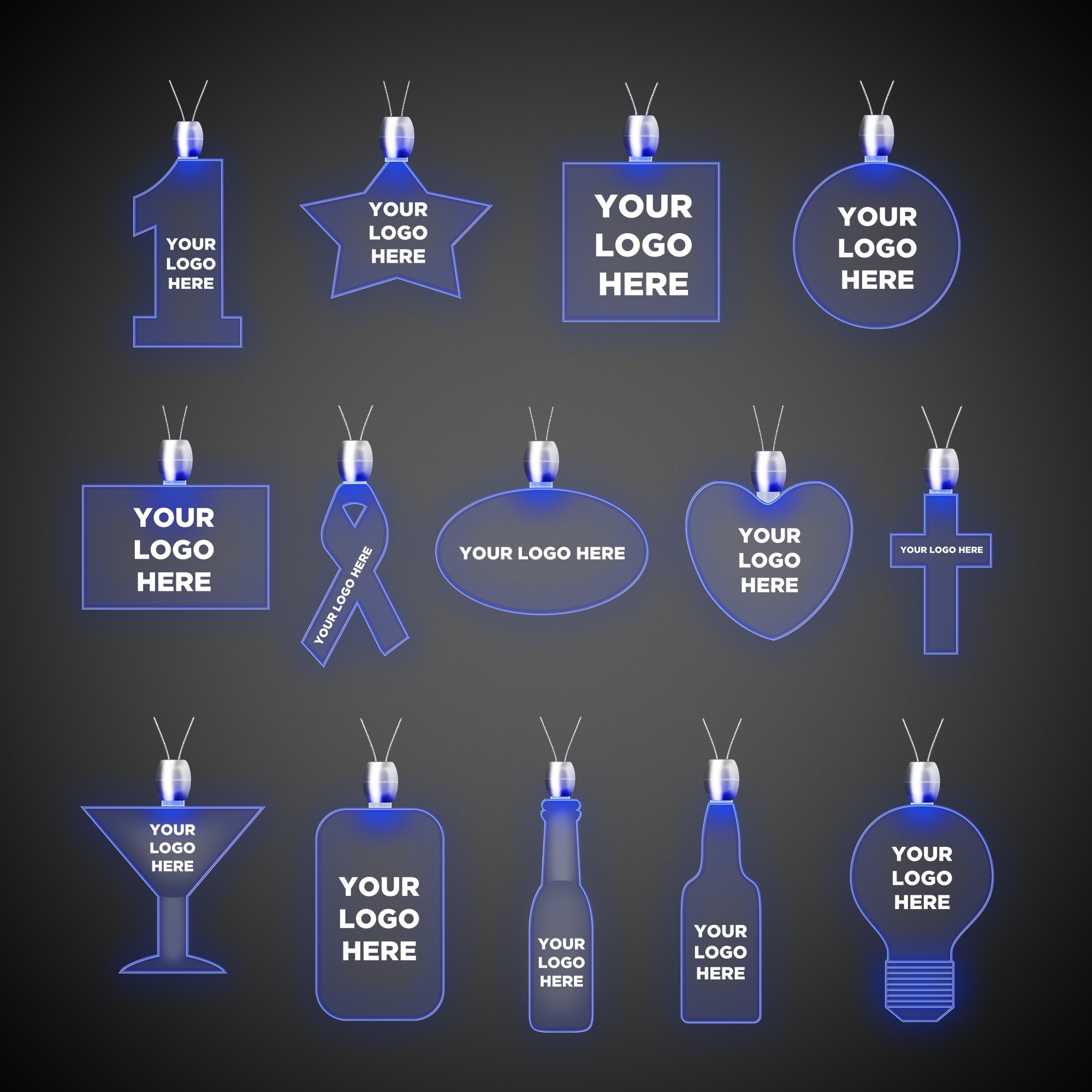 Star Blue Light-Up Acrylic Pendant Necklace 3