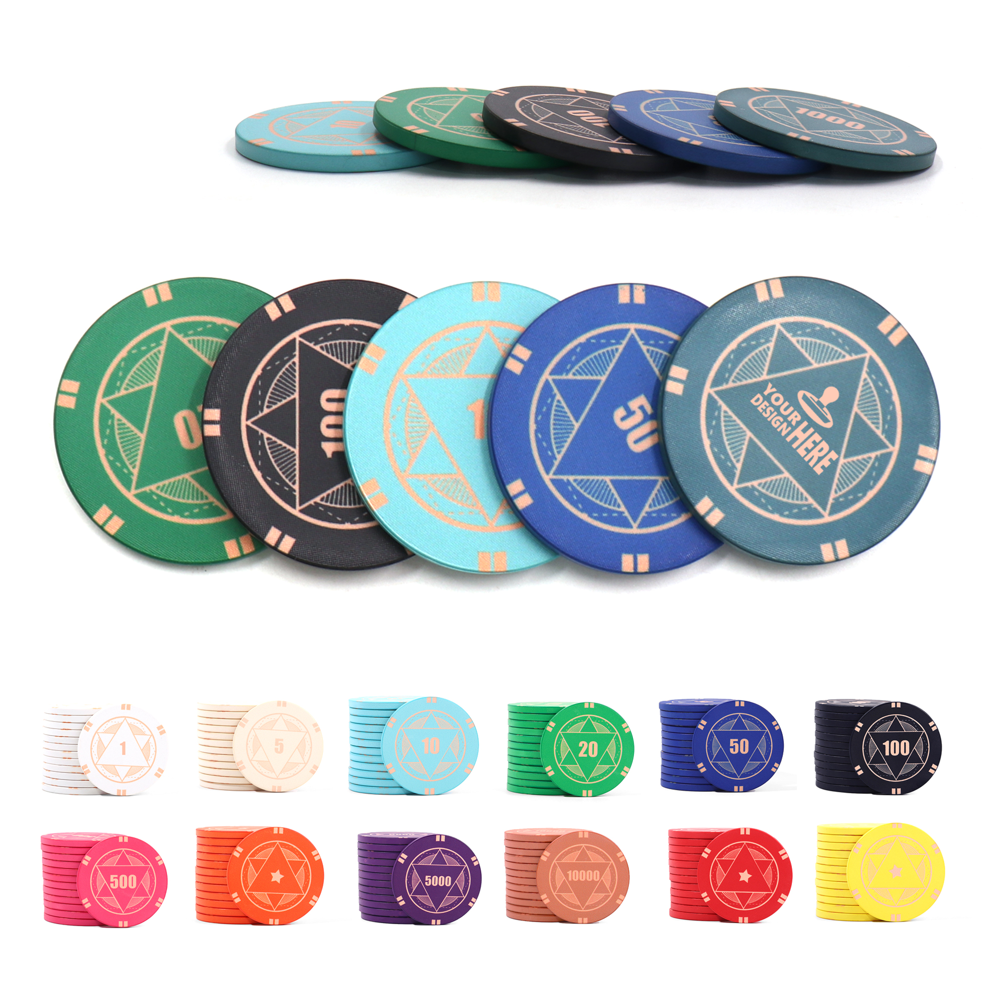 Full Color Custom Casino Game Poker Chip Set 3