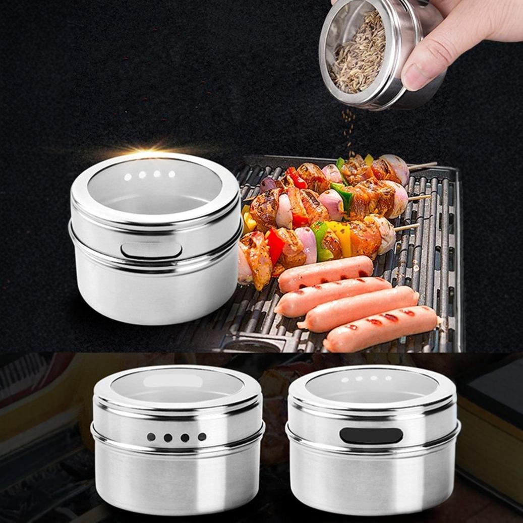 Stainless Steel Magnetic Spice Jar with Sift or Pour 2