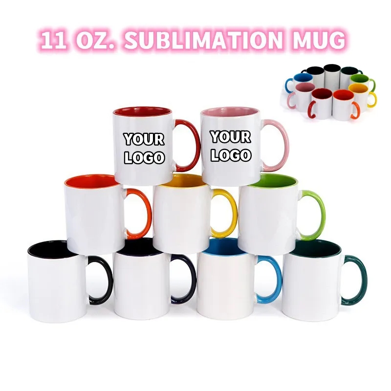 Two-Tone Full Color Coffee Mug 11 oz Ceramic Sublimated Cups 1