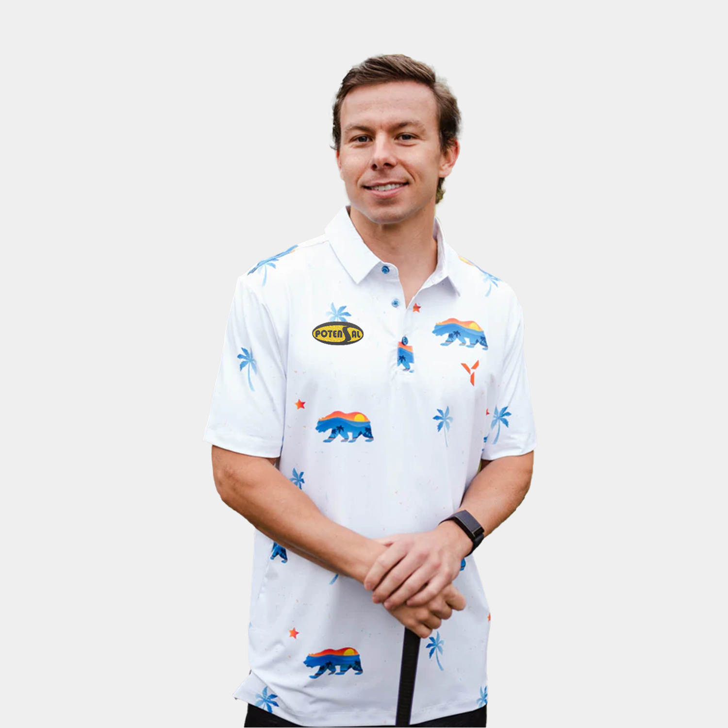 YATTA Golf® - Cali Bear men's Moisture Wicking non iron Golf Polo Shirts 1