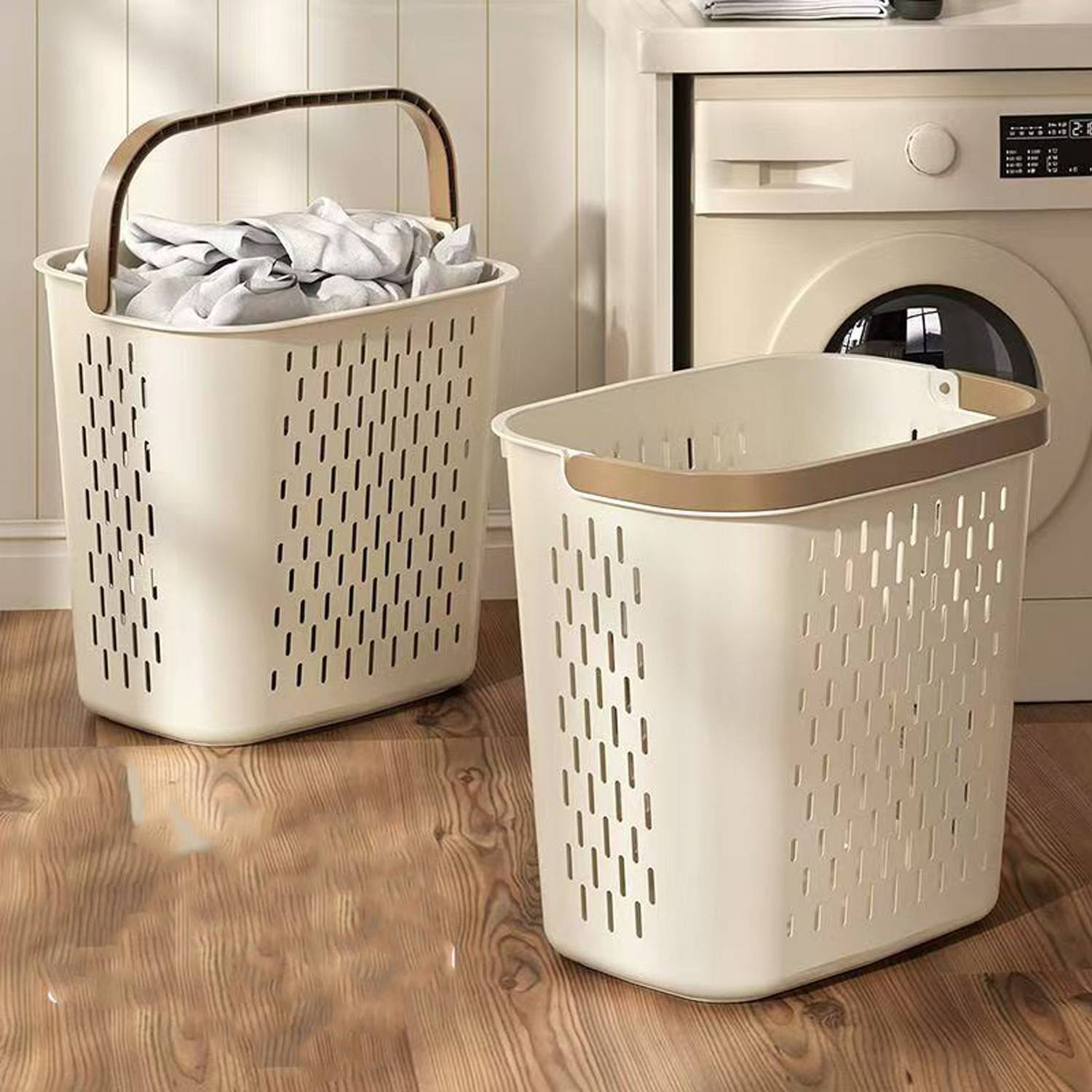 Home Bathroom Laundry Hamper w/ Handle 5