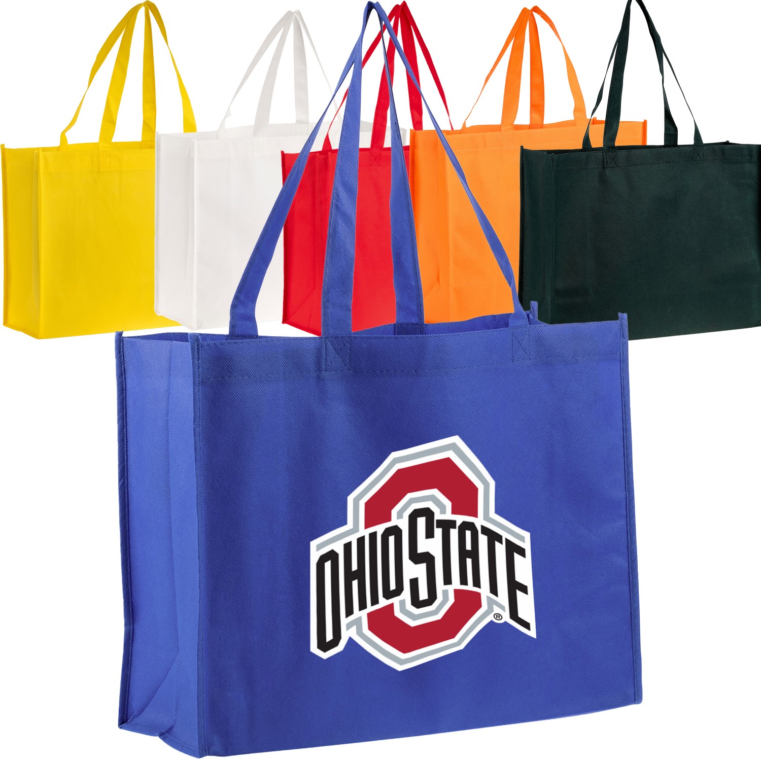 Non-Woven Shopping Gusset Tote Bag USA Decorated (16" X 12" X 6") 2