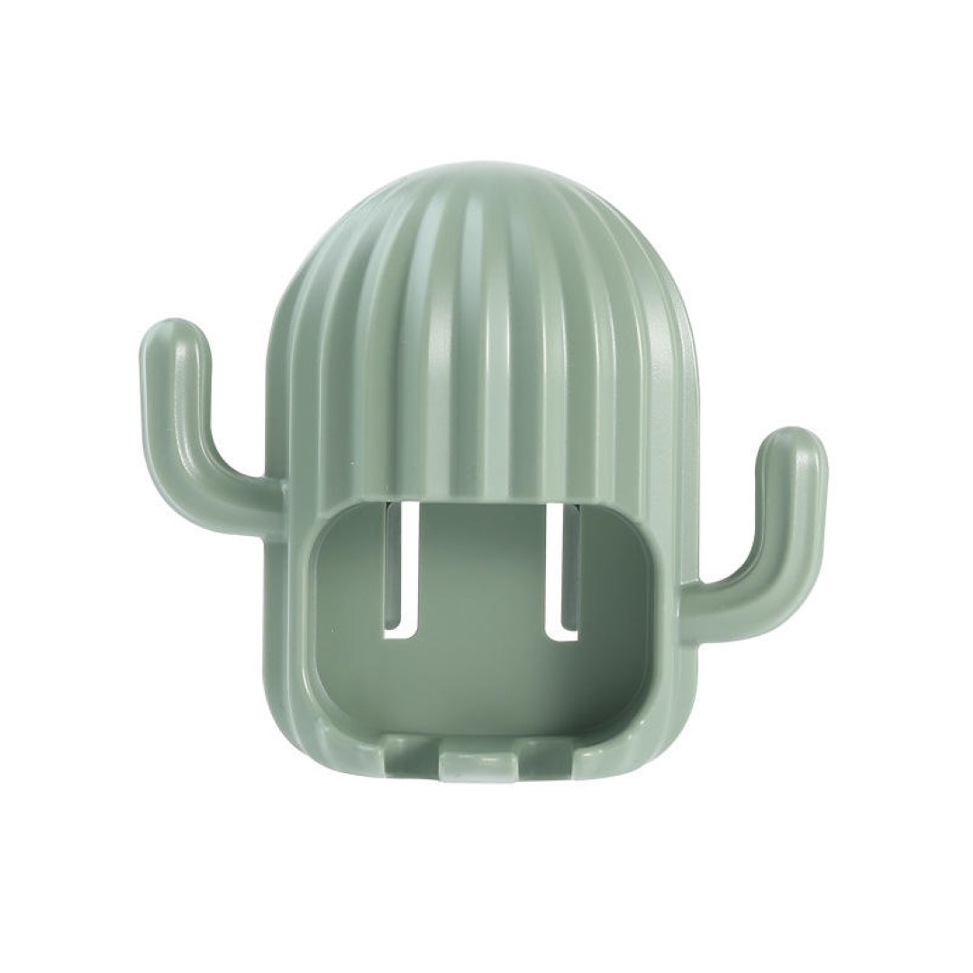 Toothbrush Holder Wall Mounted Cartoon Cactus Shelf No Drilling 8