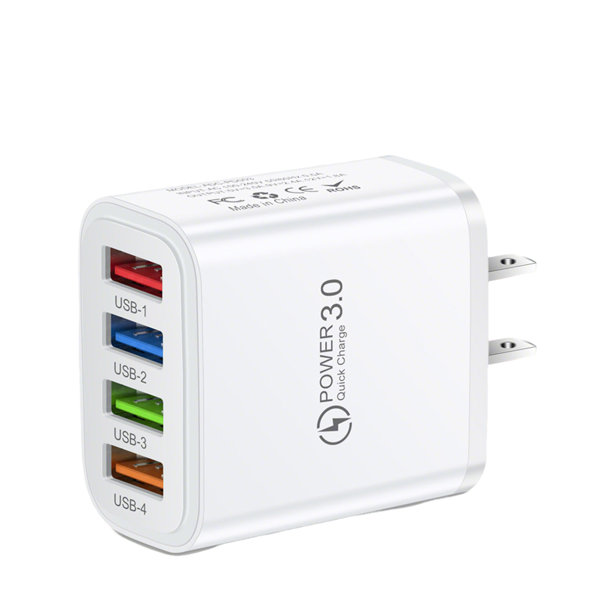 Universal USB Charging Block 4 Port 2.56" x 1.77" x 1.1" 3
