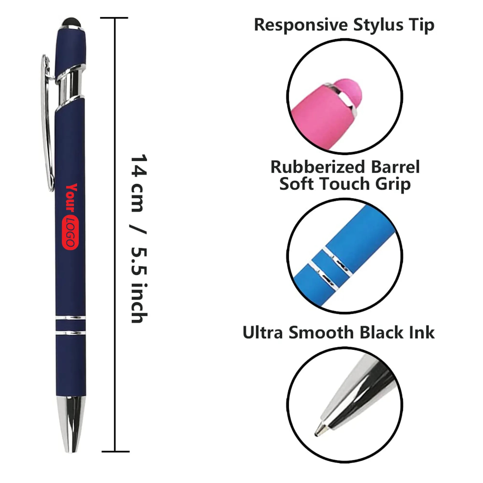 2-in-1 Stylus Retractable Ballpoint Pen 3
