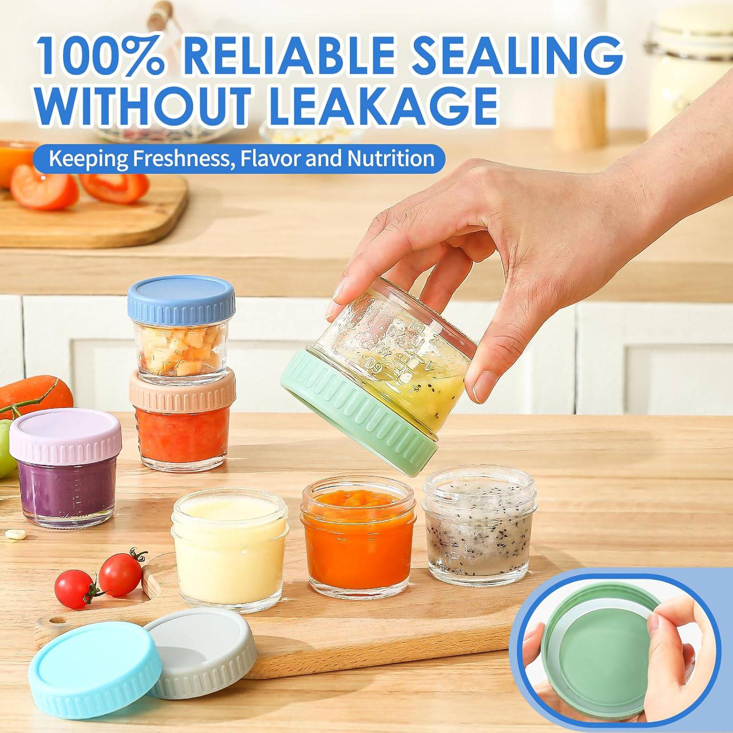 4oz BPA Free Baby Food Storage Jars w/ Lid 8