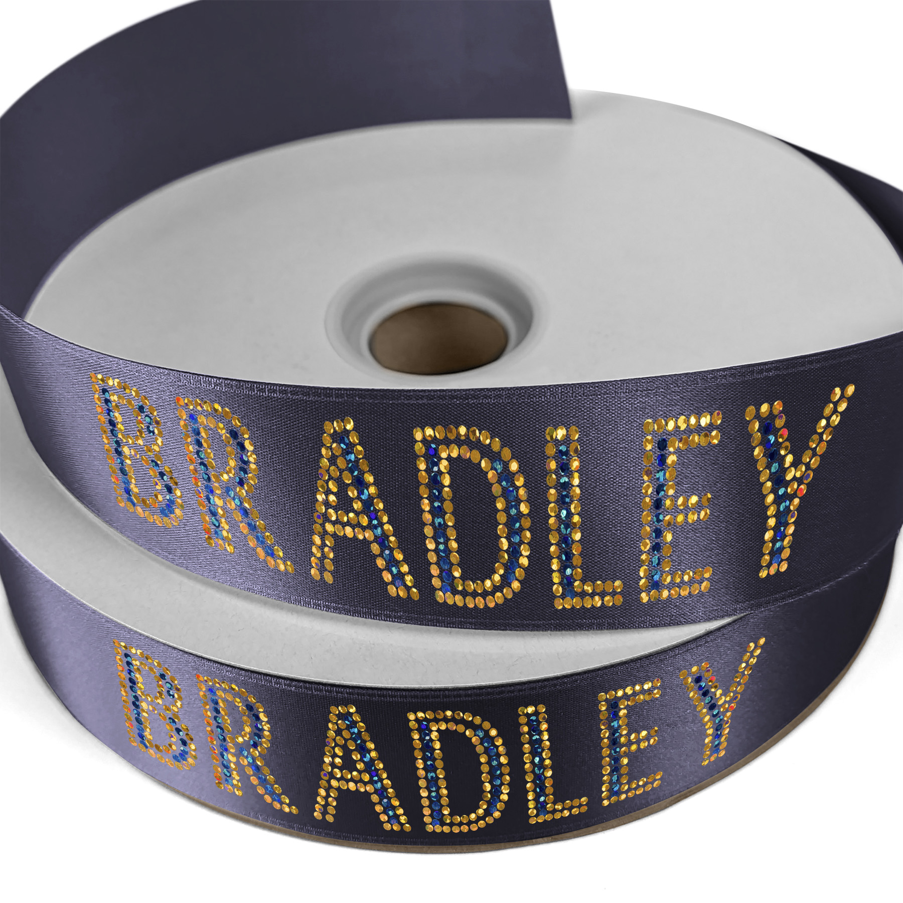 1 1/2" Badge Satin Ribbon - 100yd Roll - Sparkle 7