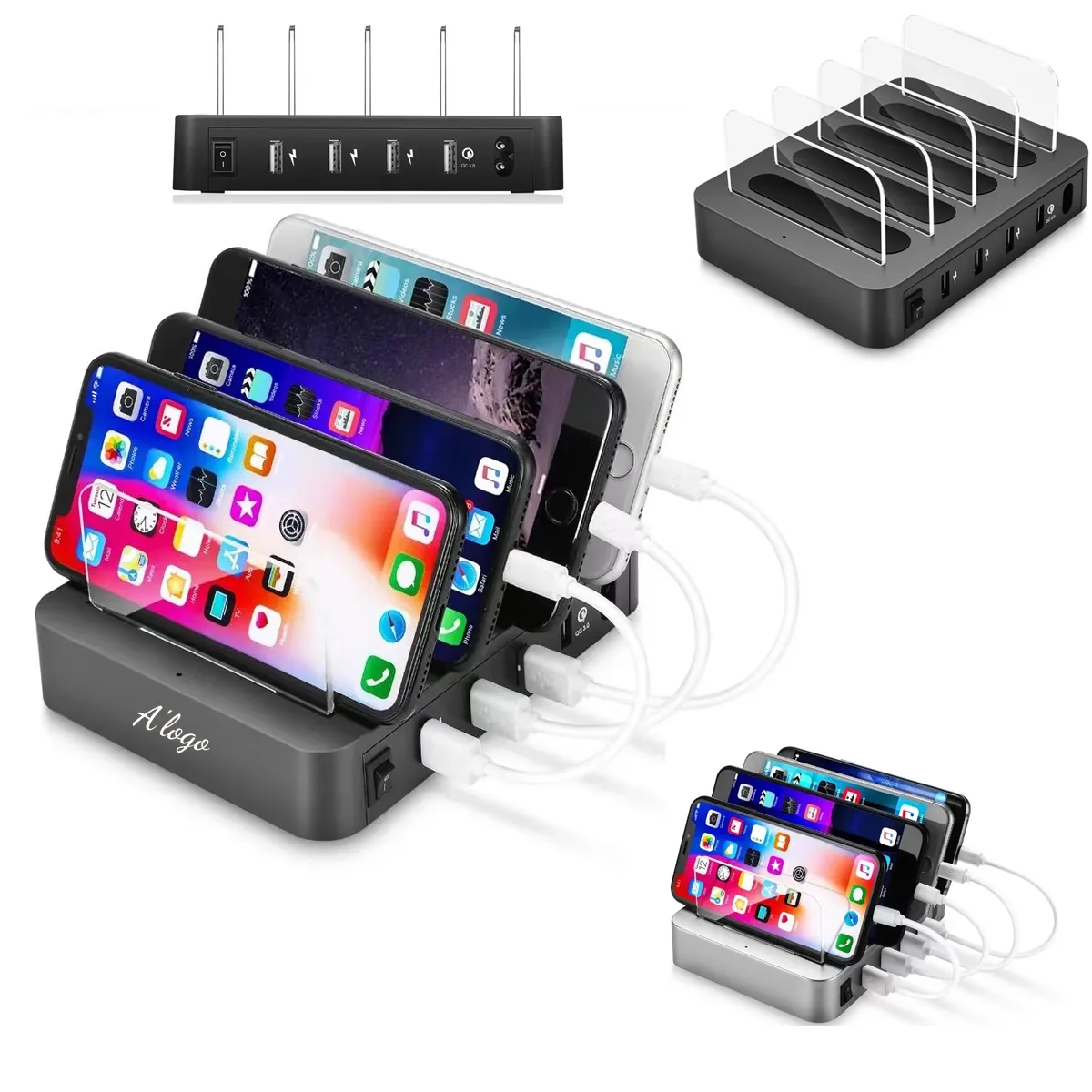 4 Port Multi USB Fast Charger Station 2