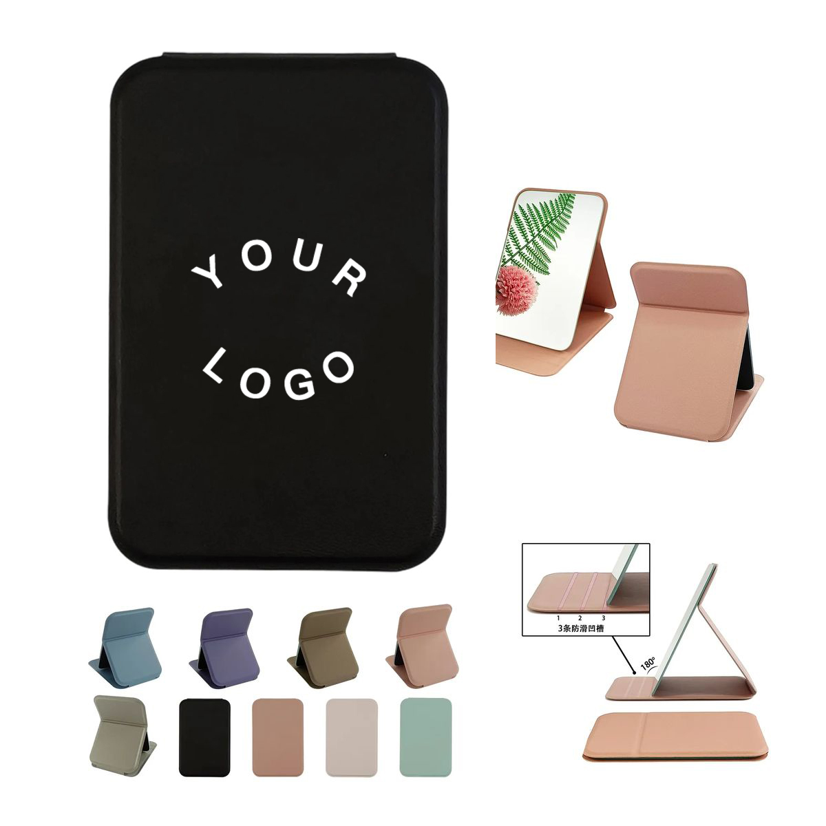 Portable Stainless Folding Makeup Mirror Compact Size 7