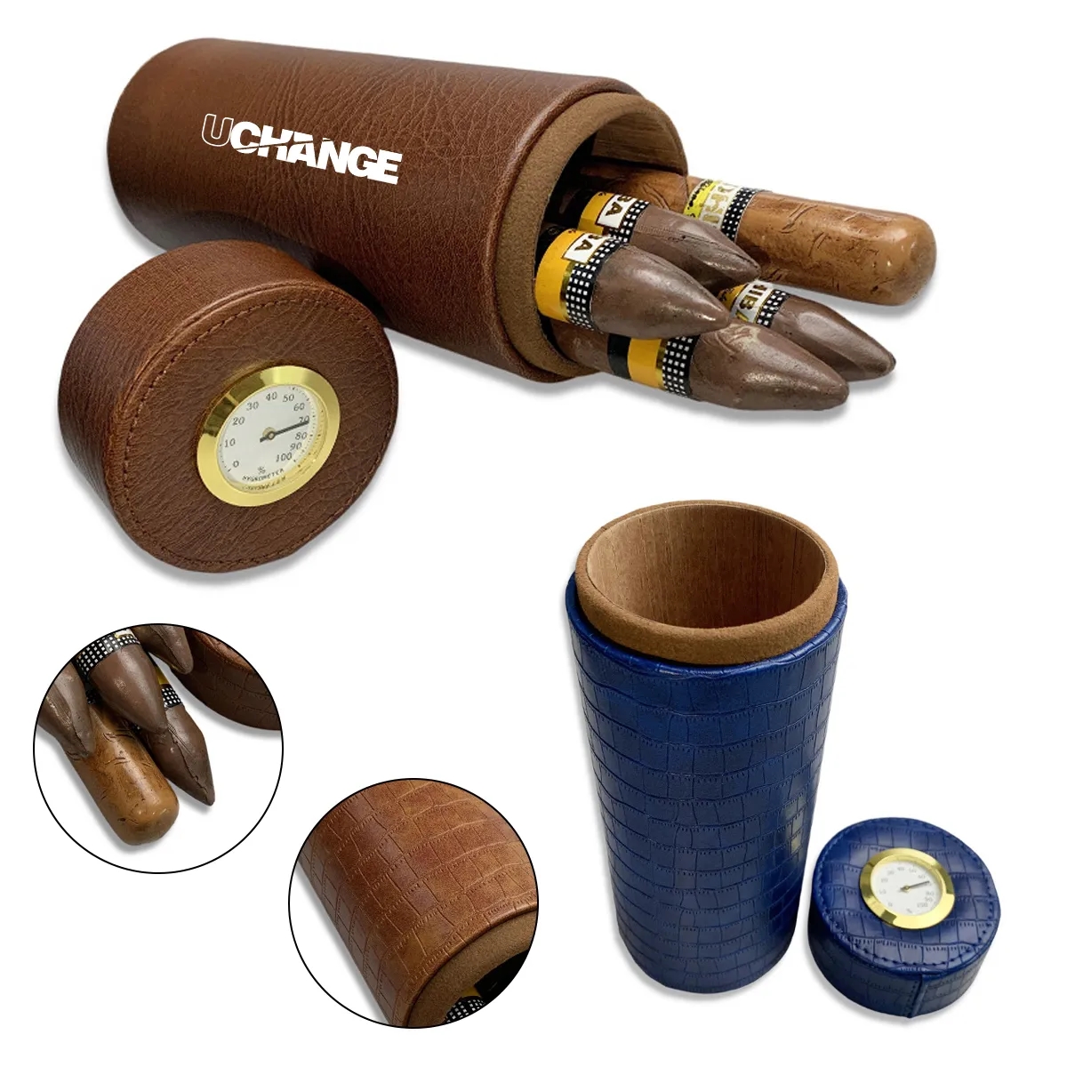 Travel Cedar Cigar Humidor Tube With Hygrometer 6
