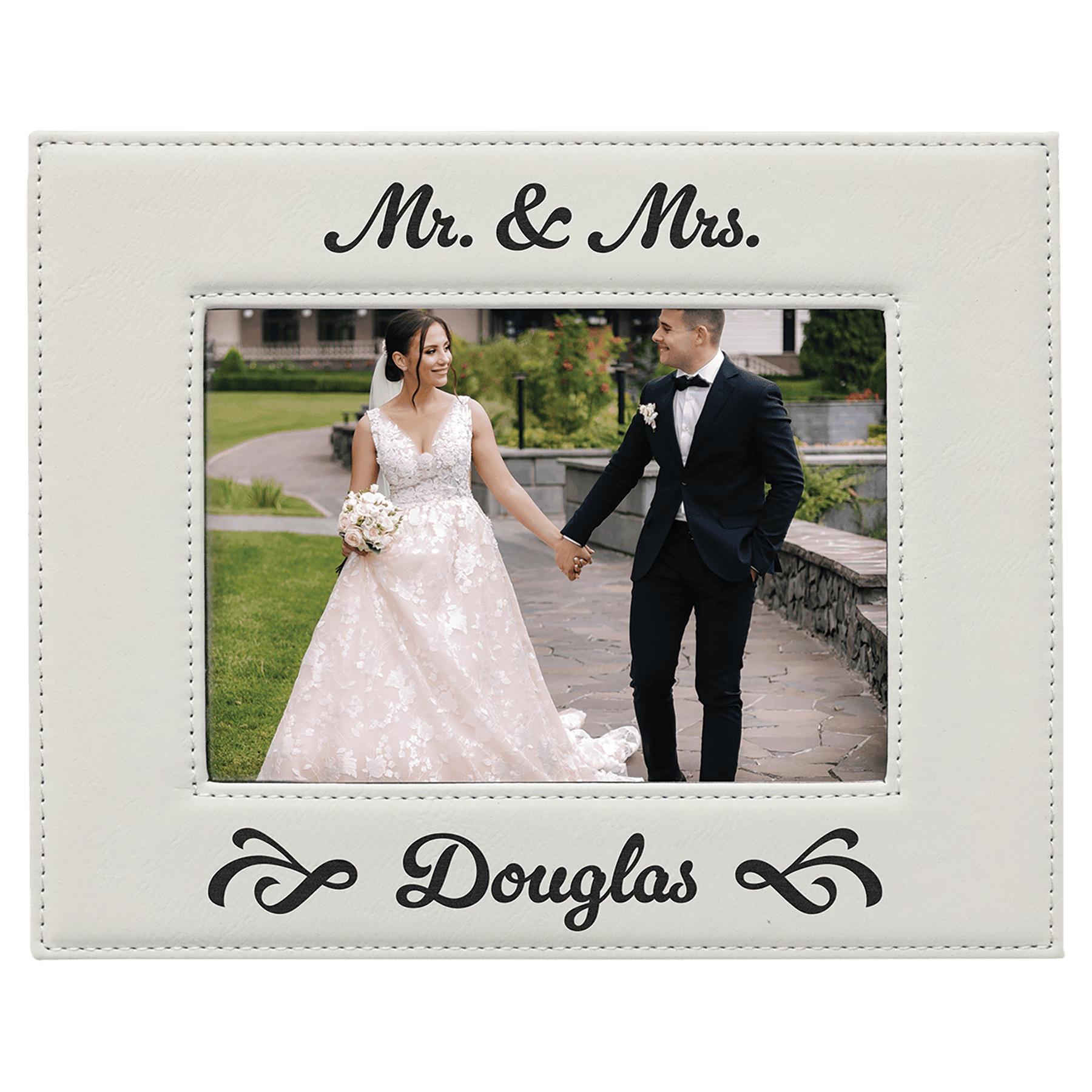 5" x 7" White Leatherette Photo Frame 2