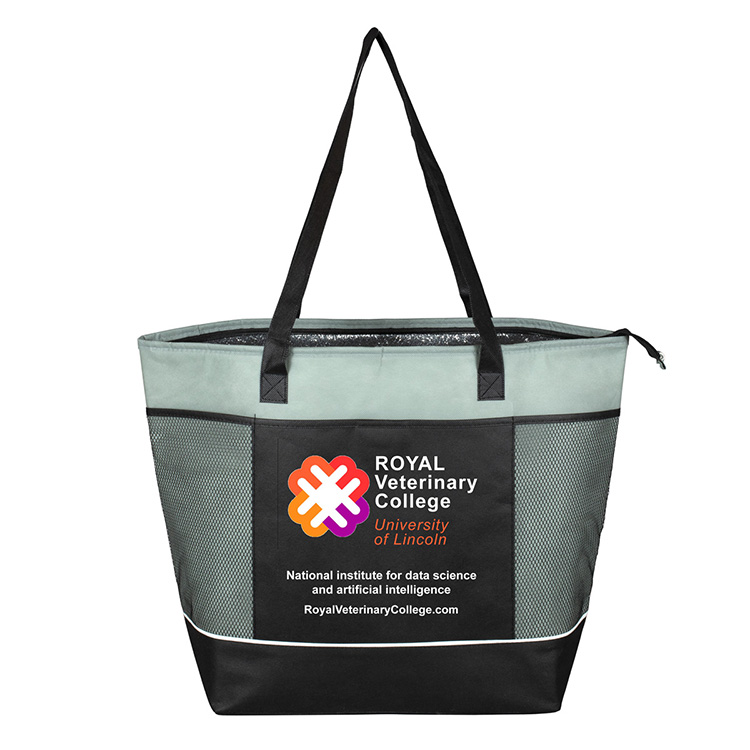 22"W x 16"H x 7 ½"Gusset - "FROST LINE" Super-Sized Insulated Zipper Cooler Tote 13