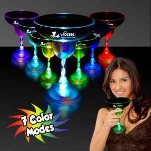 10 oz. Light Up Flashing MultiColor LED Glow Margarita Glass