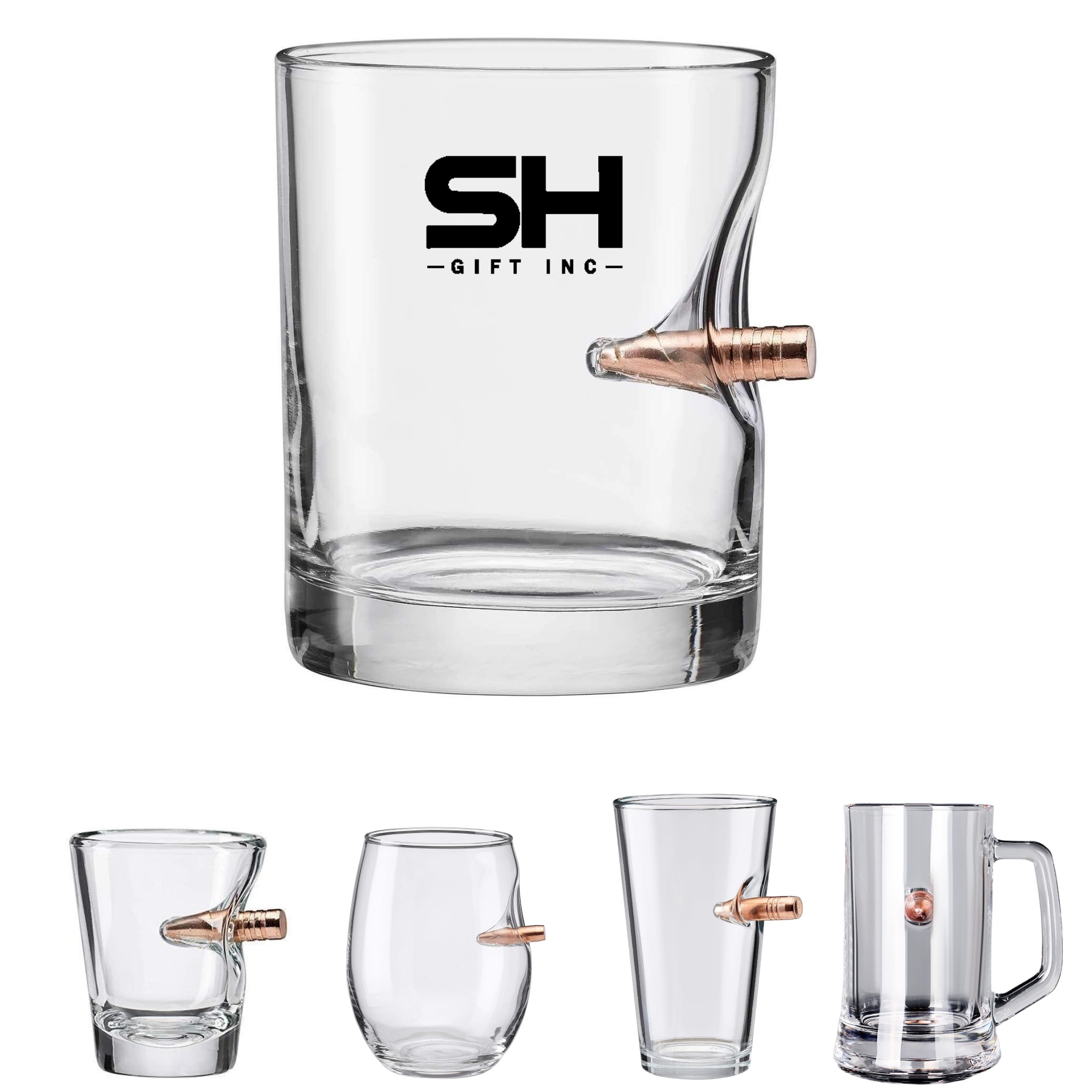 Whiskey Creative Clear Bullet Glasses 1