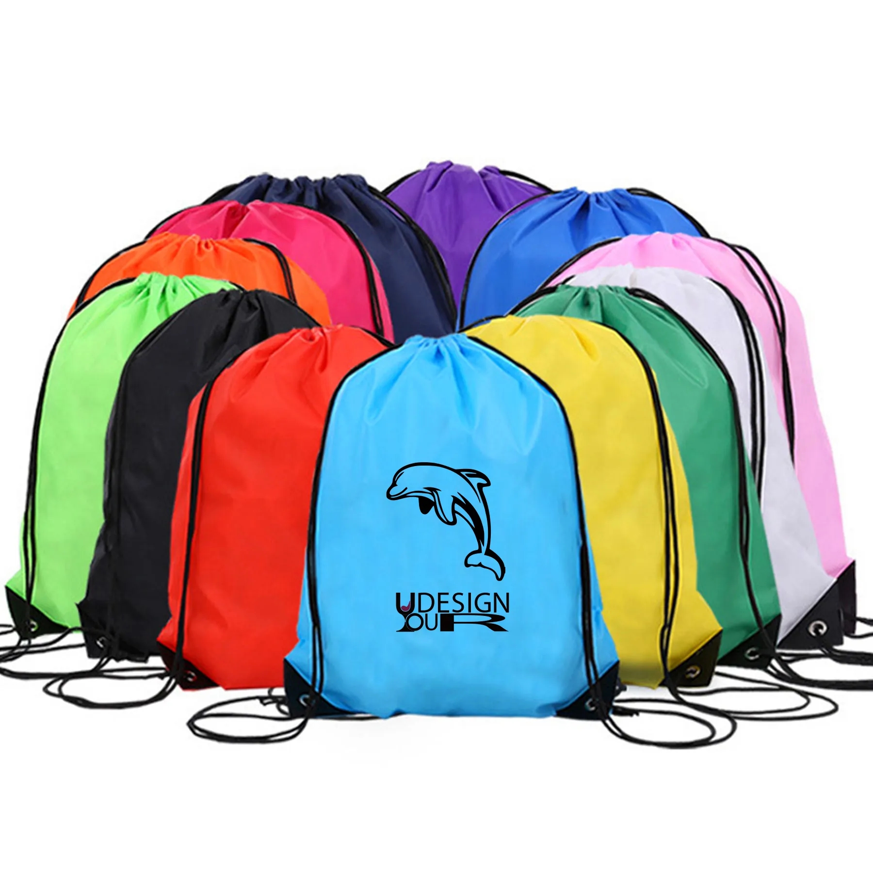 210D Polyester Drawstring Bag Backpack 2