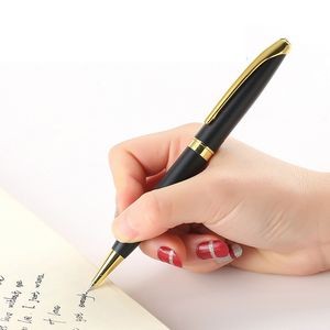 Black Metallic Retractable Cap Ballpoint Pens 3