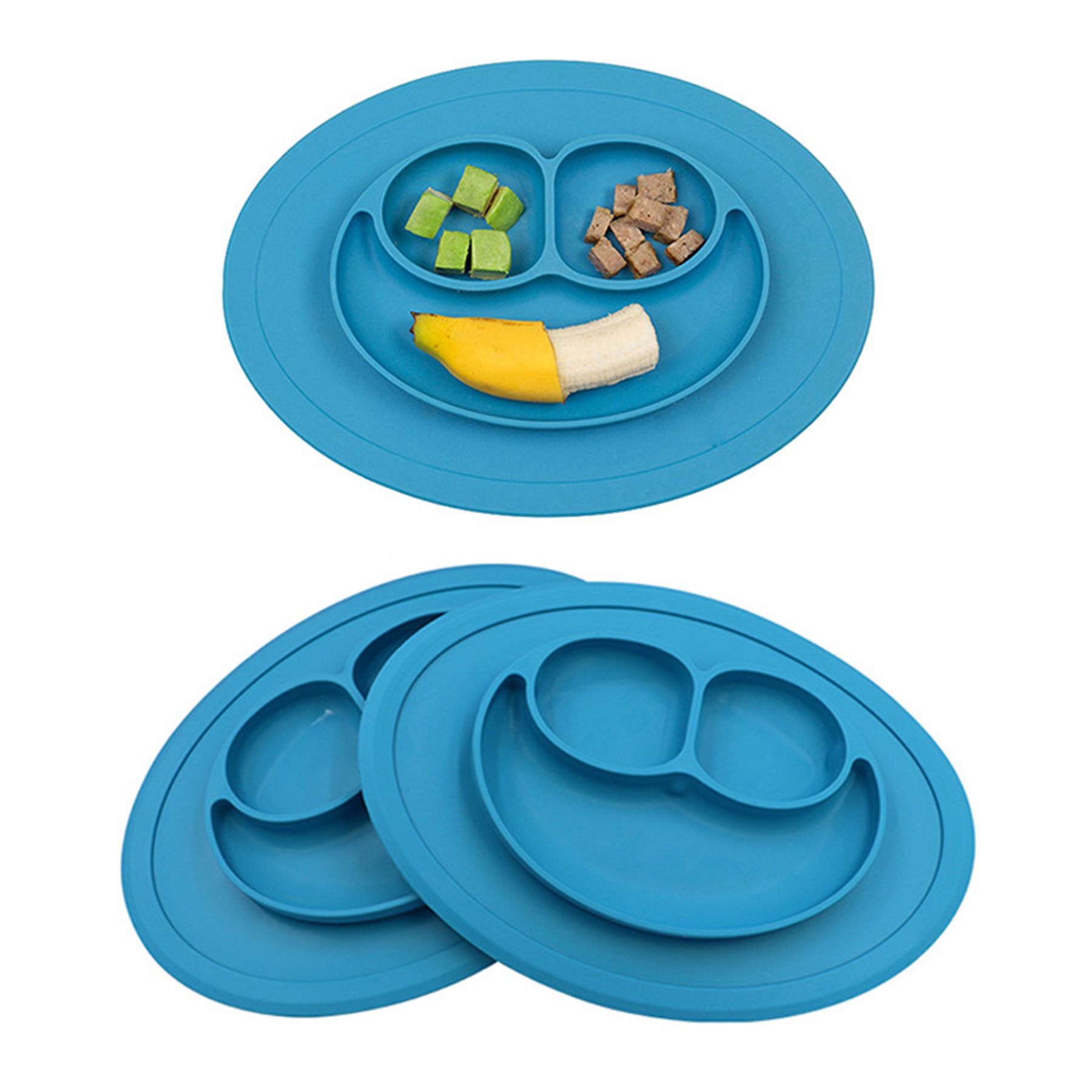 Smile Face Skidproof Silicone Placemat Bowls 2