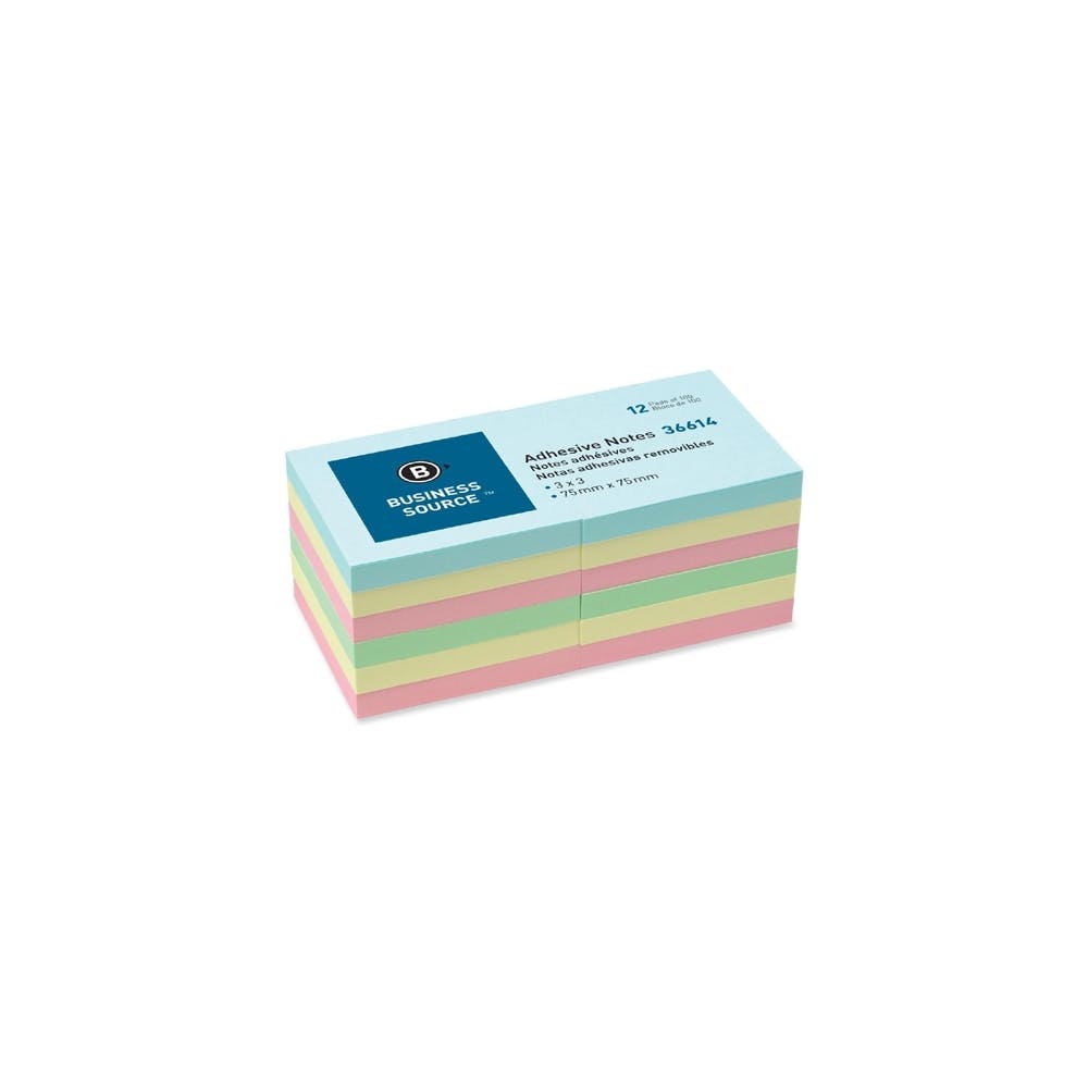 Adhesive Notes - 3" x 3" Assorted Pastel Colors 2