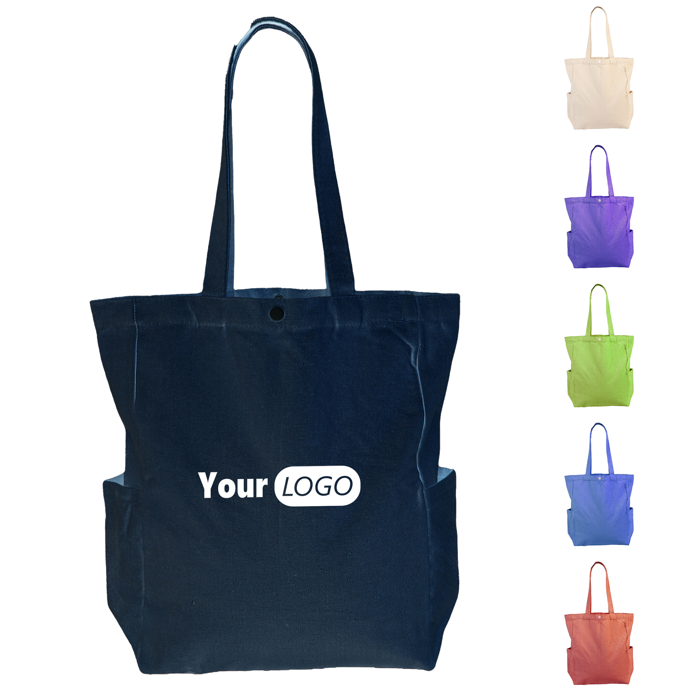 Canvas Large Capacity Student Shoulder Bag, custom tote bag with logo imprint 7